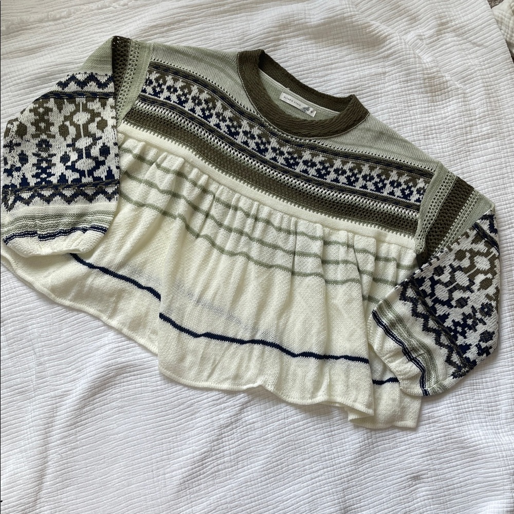 Altar'd State Peplum Fair Isle Knit Top